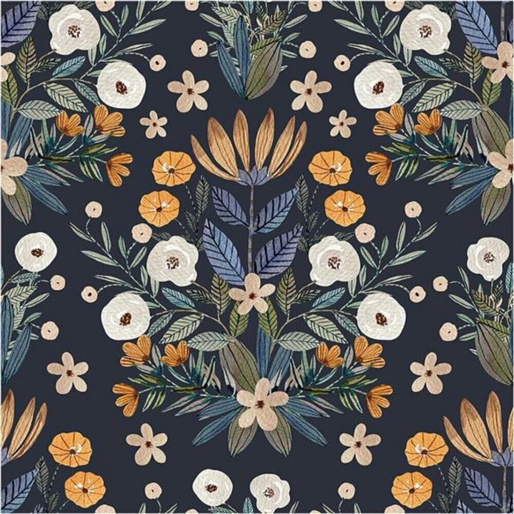 Boho Dark Floral Peel and Stick Wallpaper Removable